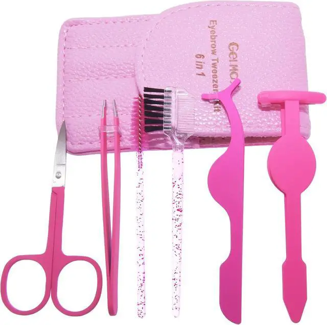 Alt view image 7 of 7 - 6Pcs Portable Eyelash Curlers Applicator Tool, Eyebrow Tweezer Scissor Comb Eye Brow Grooming Clippers Fake Lash Brush for Women