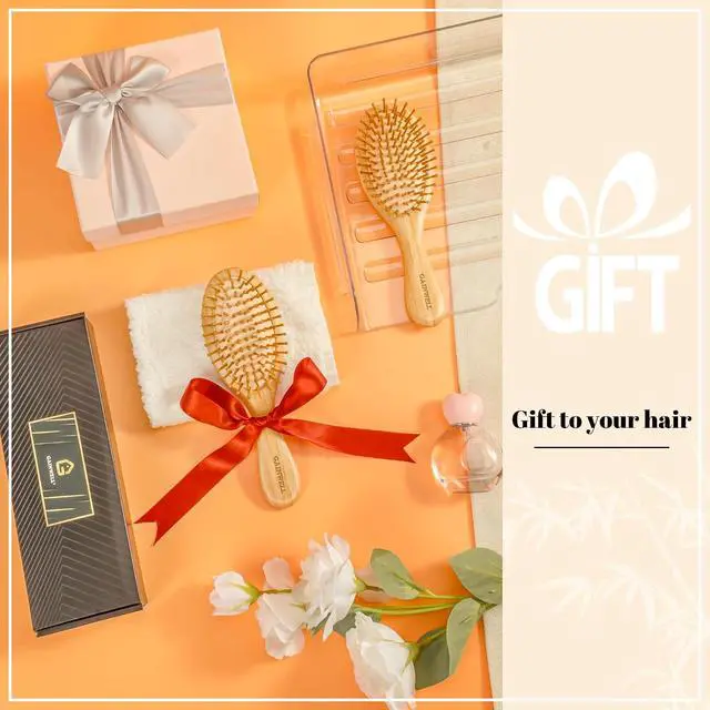 Alt view image 6 of 6 - GAINWELL Bamboo Hair Brush for Hair Growth, Natural Bamboo Bristles Detangling Wooden Paddle Hairbrush for Massaging Scalp, for Women Men and Kids, for All Hair Types, with Ergonomic Handle