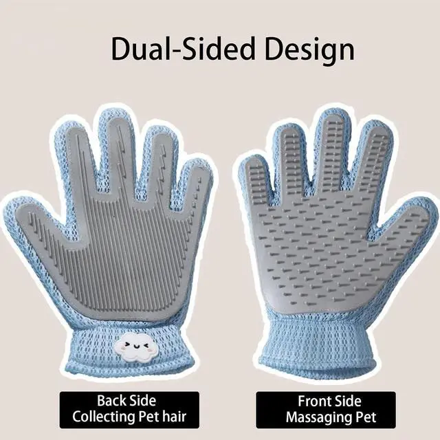 Alt view image 2 of 6 - Pet Hair Remover Glove for Dogs & Cats,2-in-1 Massage Grooming Tool, Efficient Deshedding Brush with Soft Spikes, Gentle Fur Removal and Cleaning Glove for Shedding Control(Right-Hand Glove)