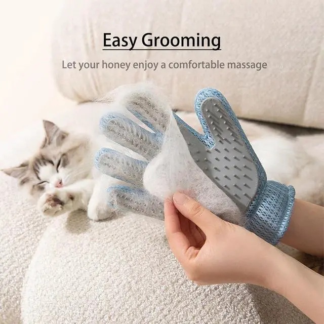 Alt view image 5 of 6 - Pet Hair Remover Glove for Dogs & Cats,2-in-1 Massage Grooming Tool, Efficient Deshedding Brush with Soft Spikes, Gentle Fur Removal and Cleaning Glove for Shedding Control(Right-Hand Glove)
