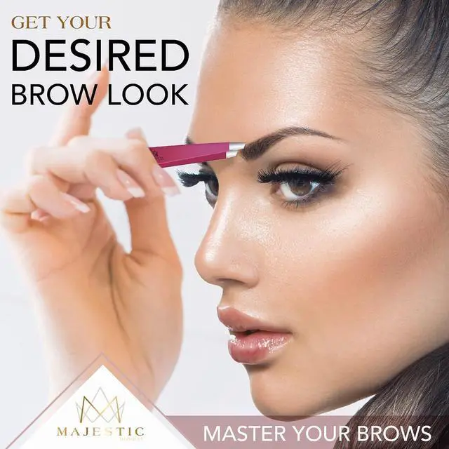 Alt view image 3 of 7 - Majestic Bombay Precision Tweezers Set, Fine Point, Slant, Women and Men | Fine Tip and Slant Tweezers for Splinter and Tick Removal, Eyebrow Grooming, Ingrown Hair, False Lashes and First Aid Kit Use