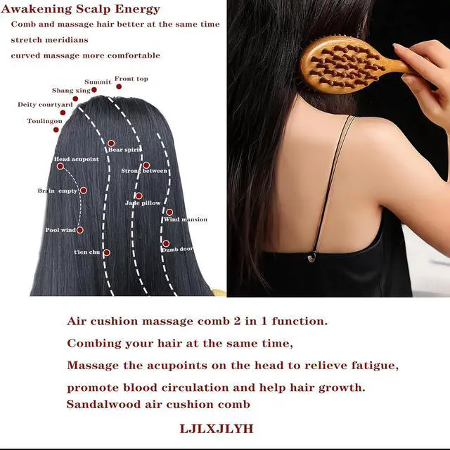 Alt view image 3 of 6 - Loc brush, air cushion massage comb, round comb teeth stimulate blood circulation, help hair growth. The ideal gift for all hair. Hairbrush. Scalp massage comb,loc brush for sisterlocks