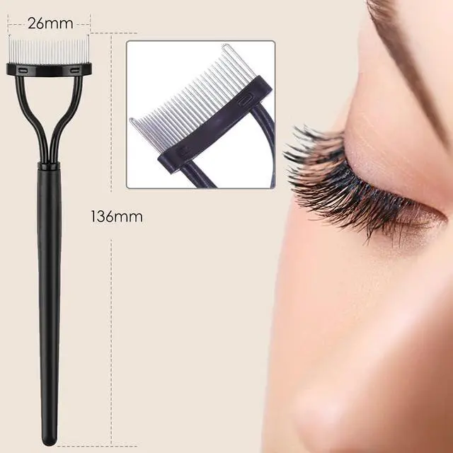 Alt view image 3 of 7 - KINGMAS 9PCS Eyebrow Trimmer Face Razors Facial Trimmer Shaver Kit | Eyelash Comb, Angled Brush, Grooming Scissors, Brow Tweezers for Women