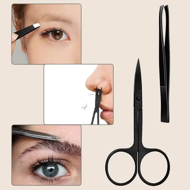 Alt view image 7 of 7 - KINGMAS 9PCS Eyebrow Trimmer Face Razors Facial Trimmer Shaver Kit | Eyelash Comb, Angled Brush, Grooming Scissors, Brow Tweezers for Women