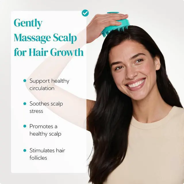 Alt view image 2 of 7 - HEETA 2-Pack Large Scalp Massager Scrubber Shampoo Brush for Hair Growth | Soft Silicone Head Massager, Shampoo Brush Cleansing Exfoliating for All Hair Type, Easy-Grip, Hair Care Shower Accessories