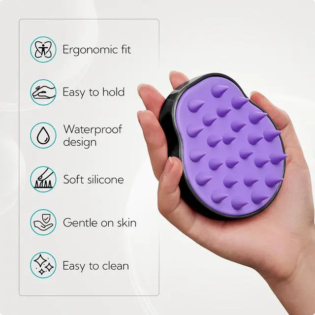 Alt view image 4 of 7 - HEETA 2-Pack Large Scalp Massager Scrubber Shampoo Brush for Hair Growth | Soft Silicone Head Massager, Shampoo Brush Cleansing Exfoliating for All Hair Type, Easy-Grip, Hair Care Shower Accessories