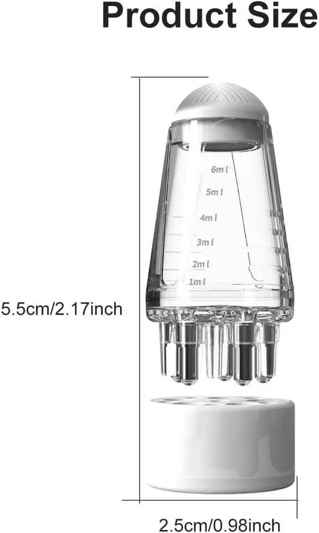 Alt view image 2 of 7 - Hair Applicator Bottle with Ball Root Comb & Scale, 6ml Scalp Massager for Oils & Serums, Travel-Friendly Precision Tool for Hair Growth and Even Distribution