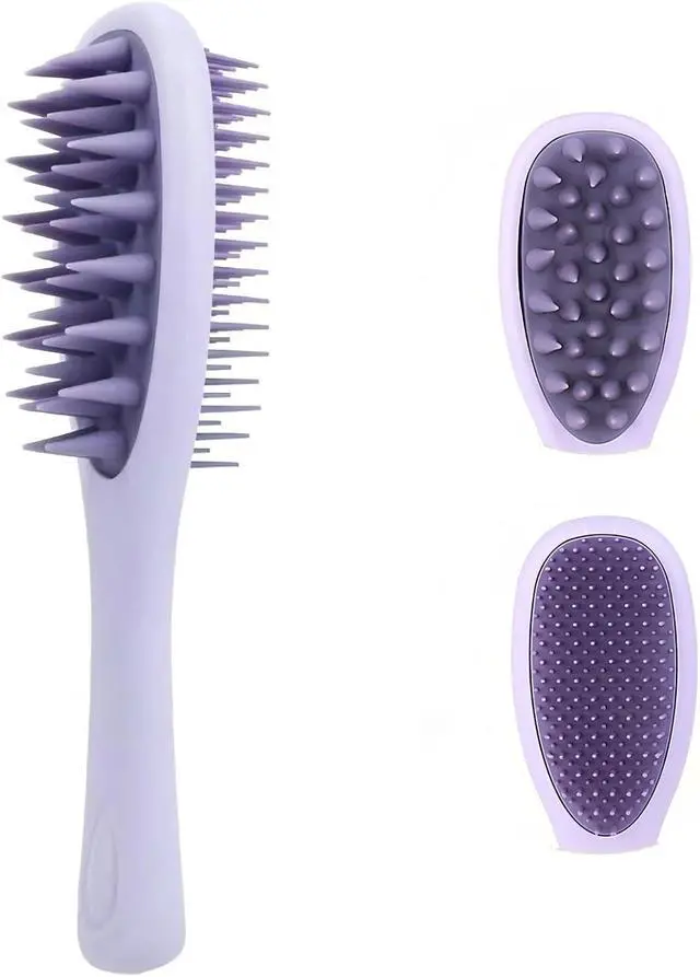 Alt view image 7 of 7 - Silicone Scalp Massage Brush, Shampoo Hair Wash Comb for Shower | Double Size, Long Handle, Soft Silicone Bristles, Scalp Exfoliator, Shower Shampoo Brush, Deep Clean Hair Roots, Scalp Care