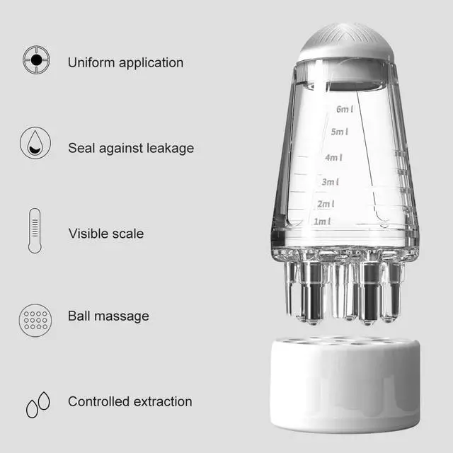 Alt view image 3 of 7 - Hair Applicator Bottle with Ball Root Comb & Scale, 6ml Scalp Massager for Oils & Serums, Travel-Friendly Precision Tool for Hair Growth and Even Distribution