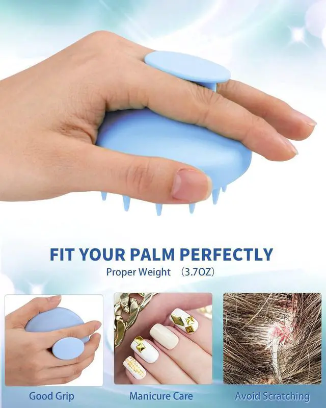 Alt view image 5 of 6 - BEAUTLOHAS Silicone Scalp Massager Shampoo Brush, Shower Scrubber with Soft Bristles, Hair Growth & Dandruff Treatment, Wet/Dry Hair Massager for All Hair Types (Blue)