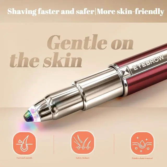 Alt view image 4 of 7 - Precision Eyebrow Trimmer for Women 2-in-1 Electric Razor for Flawless Brows & Nose Hair, Portable Waterproof Eye Brow Razors, Painless Grooming Tool, Rechargeable & USB Charging, Red