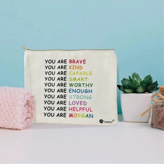 Alt view image 7 of 7 - Canvas Cosmetic Bags Cotton Makeup Bag for Women Zipper Bags Bulk Travel Toiletry Bag Small Cosmetic Pouch Multi-Purpose Makeup Canvas Bag