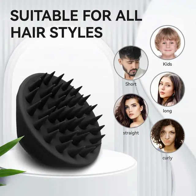 Alt view image 7 of 7 - 38 Finger Enlarged Scalp Massager Hair Growth,Head Massager,Silicone Scalp Brush Shampoo Brush for Hair Care,Scalp Scrubber,Hair Brush Wet Dry Comb,Scalp Exfoliator for Men Women Pets (Black)