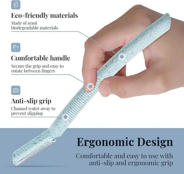 Alt view image 4 of 7 - Ennva Disposable Dermaplane Eyebrow & Facial Razors, 6 Pack | Dermaplane tool for face & body, removes facial hair and shapes eyebrows for women