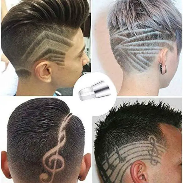 Alt view image 2 of 6 - Hair Tattoo Razor Pen, Stainless Steel Hairstyle Design Trimmer, with Tweezers and 10 Pieces Blades, for Eyebrow Mustache Hair Styling Art