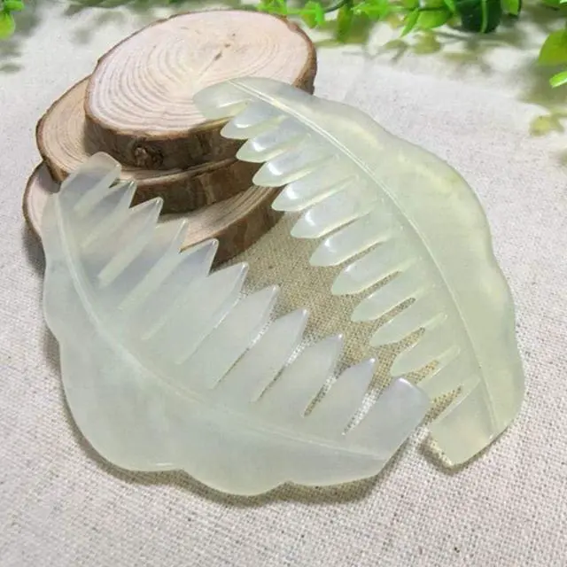 Alt view image 3 of 5 - 2pcs Jade Head Therapy Massage Comb, Hair Comb Scalp Massager, Jade Massager for Scalp Care