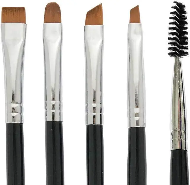 Alt view image 2 of 4 - 4pcs Eyebrow Brushes Set Eyeliner Groom Kit - Angled, Flat, Shader, and Spoolie Brush