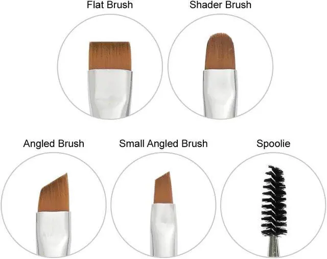Alt view image 3 of 4 - 4pcs Eyebrow Brushes Set Eyeliner Groom Kit - Angled, Flat, Shader, and Spoolie Brush