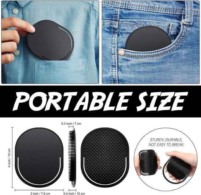 Alt view image 2 of 7 - Patelai 6 Pieces Pocket Palm Combs Pocket Brush, Shampoo Brushes, Scalp Massager Hair Brush Comb for Men Travel