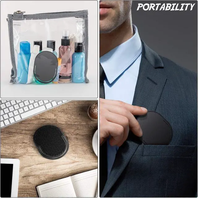 Alt view image 6 of 7 - Patelai 6 Pieces Pocket Palm Combs Pocket Brush, Shampoo Brushes, Scalp Massager Hair Brush Comb for Men Travel