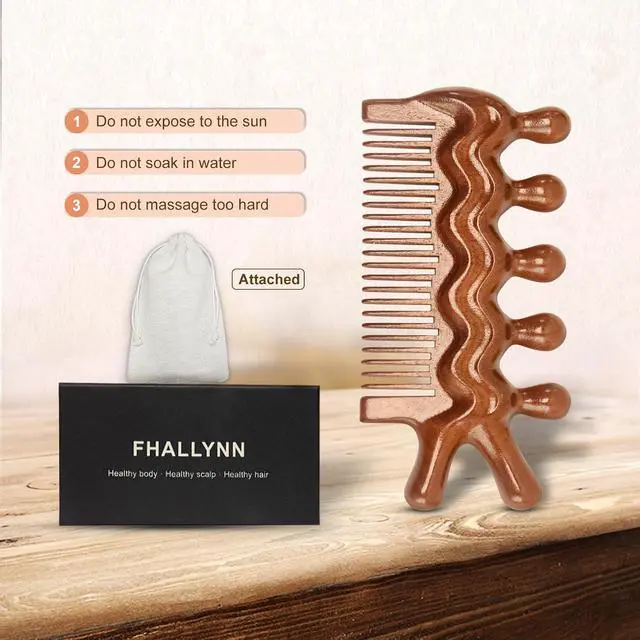 Alt view image 6 of 6 - Wooden Scalp Comb, Pocket Fine Tooth Hair Combs for Women/Men, Natural Wooden Massage Comb (ProElite)