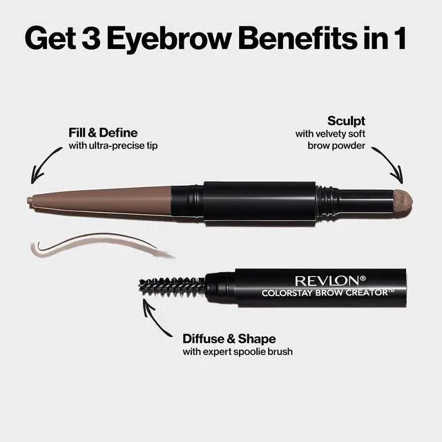 Alt view image 3 of 6 - Revlon ColorStay Brow Creator, 610 Dark Brown, 0.003 oz | 2-in-1 waterproof eyebrow pencil and brow powder for perfectly shaped eyebrows with color that lasts up to 16 hours.