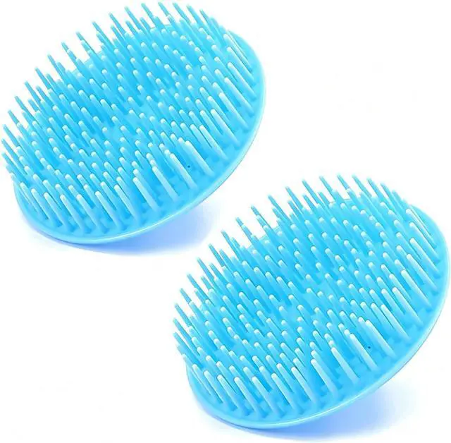 Main image of 2 Pack Hair Scalp Massager Shampoo Brush Shower Head Scrubber Cleanser Massage Comb for Hair Growth Ease Dandruff Removal and Head Relaxation for Women and Men or Pets (Blue)