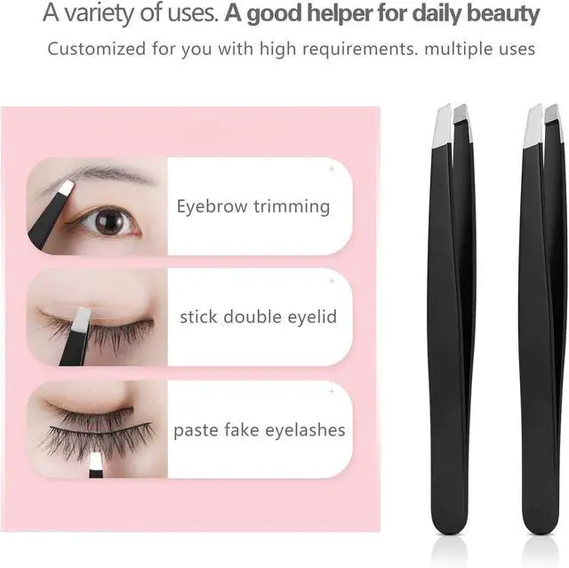 Alt view image 3 of 7 - Derlaier 4Pcs Steel Tweezers Set, Eyebrow Blackhead Ingrown Hair Tool | Rust-Proof 4Pcs Multi-Tip Tweezers for Eyebrows, Blackheads & Ingrown Hairs, Daily Unisex Facial Grooming