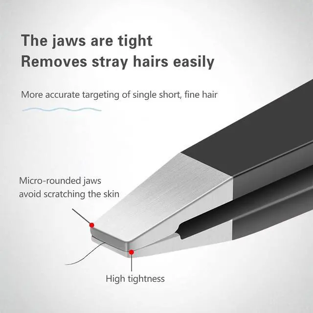 Alt view image 2 of 7 - Derlaier 4Pcs Steel Tweezers Set, Eyebrow Blackhead Ingrown Hair Tool | Rust-Proof 4Pcs Multi-Tip Tweezers for Eyebrows, Blackheads & Ingrown Hairs, Daily Unisex Facial Grooming