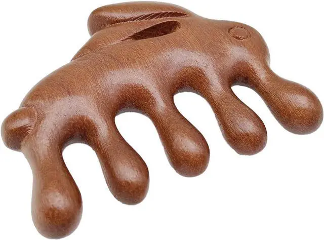 Main image of Wooden Scalp Massager Comb for Women Men | Natural Sandalwood, Wide Tooth, Wood Guasha Acupressure Brush, For Women Men