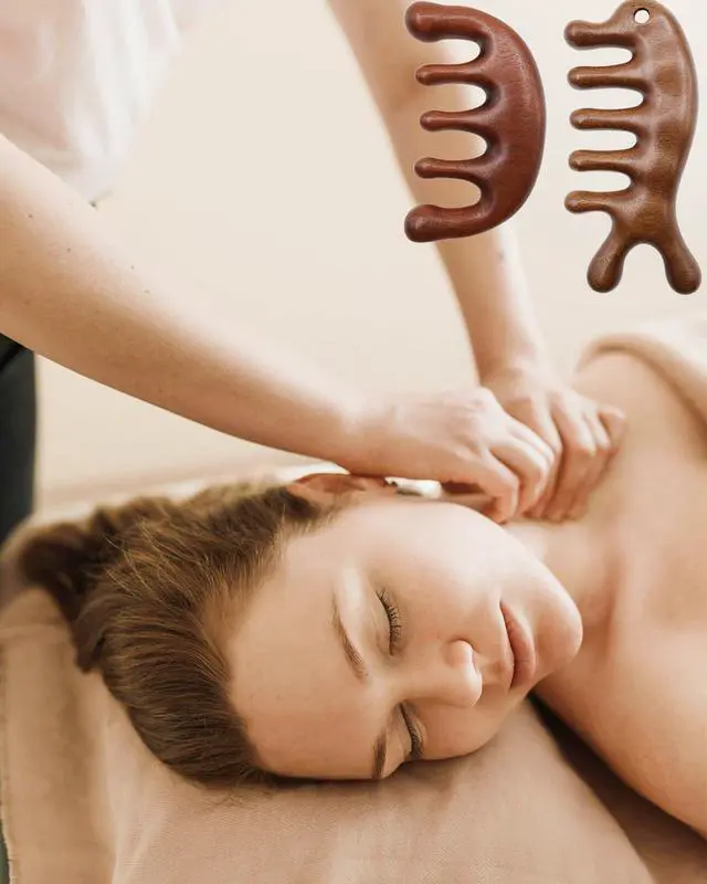 Alt view image 6 of 6 - Wooden Scalp Massager Comb for Women Men | Natural Sandalwood, Wide Tooth, Wood Guasha Acupressure Brush, For Women Men