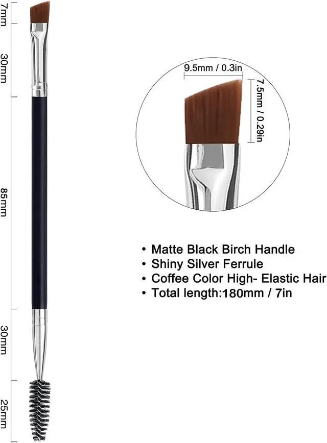 Alt view image 2 of 6 - Duo Eyebrow Brush - Angled & Spoolie, Eyelash Comb - 20 Pcs