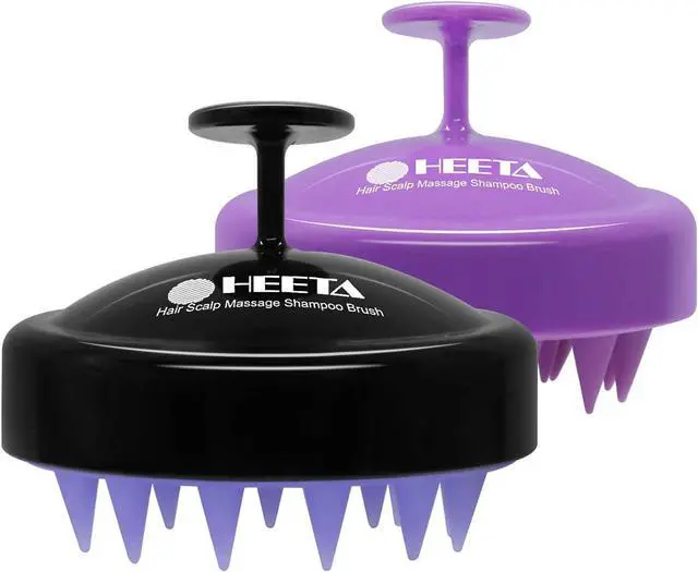 Main image of HEETA 2-Pack Scalp Massager Hair Growth Scrubber for Dandruff Removal | Silicone Head Massager Relaxing, Shampoo Brush Cleansing Exfoliating for All Hair Type, Easy-Grip, Hair Care Accessories