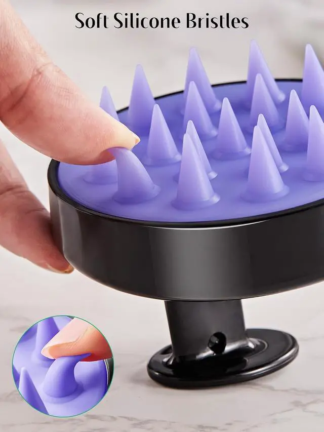 Alt view image 7 of 7 - HEETA 2-Pack Scalp Massager Hair Growth Scrubber for Dandruff Removal | Silicone Head Massager Relaxing, Shampoo Brush Cleansing Exfoliating for All Hair Type, Easy-Grip, Hair Care Accessories