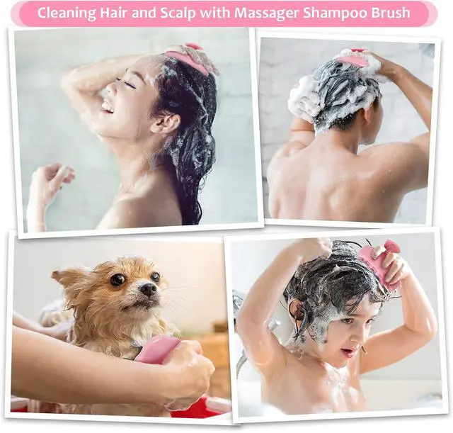 Alt view image 3 of 7 - URTHEONE Soft Silicone Hair Scalp Massager Shampoo Brush for Wet Dry Oily Curly Straight Thick Thin Rough Long Short Natural Men Women Kids Pets Hair Care ToolsPink
