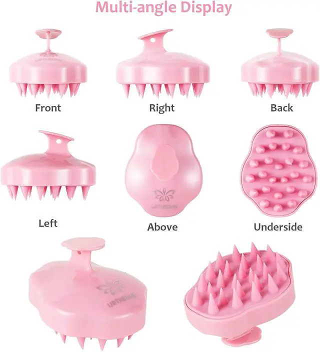 Alt view image 5 of 7 - URTHEONE Soft Silicone Hair Scalp Massager Shampoo Brush for Wet Dry Oily Curly Straight Thick Thin Rough Long Short Natural Men Women Kids Pets Hair Care ToolsPink