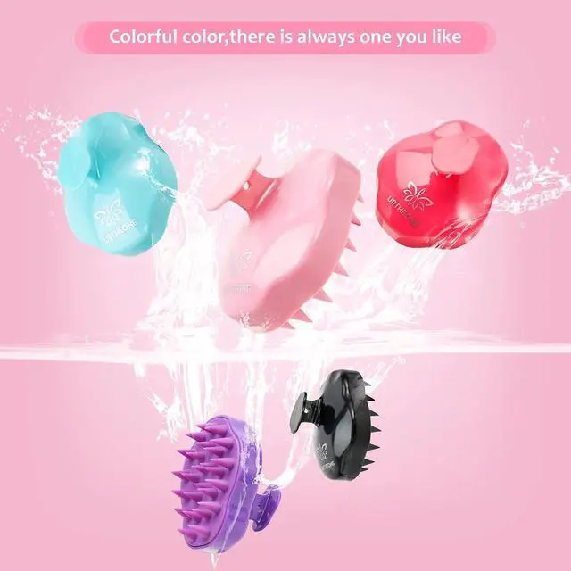 Alt view image 7 of 7 - URTHEONE Soft Silicone Hair Scalp Massager Shampoo Brush for Wet Dry Oily Curly Straight Thick Thin Rough Long Short Natural Men Women Kids Pets Hair Care ToolsPink