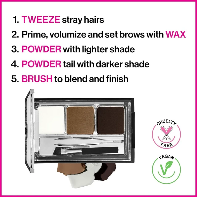 Alt view image 2 of 7 - wet n wild Ultimate Eyebrow Makeup Kit, Long-Lasting Matte Brow Powder, Tweezers, Wax & Brush, Built-In Mirror, Purse-Friendly Compact - Dark Brown