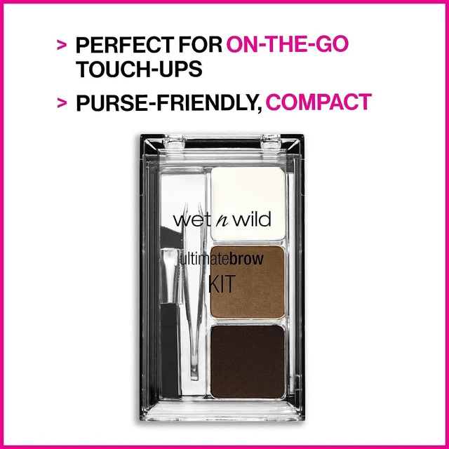Alt view image 7 of 7 - wet n wild Ultimate Eyebrow Makeup Kit, Long-Lasting Matte Brow Powder, Tweezers, Wax & Brush, Built-In Mirror, Purse-Friendly Compact - Dark Brown