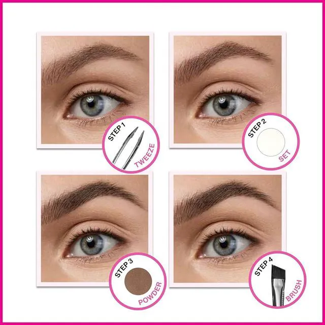 Alt view image 4 of 7 - wet n wild Ultimate Eyebrow Makeup Kit, Long-Lasting Matte Brow Powder, Tweezers, Wax & Brush, Built-In Mirror, Purse-Friendly Compact - Dark Brown