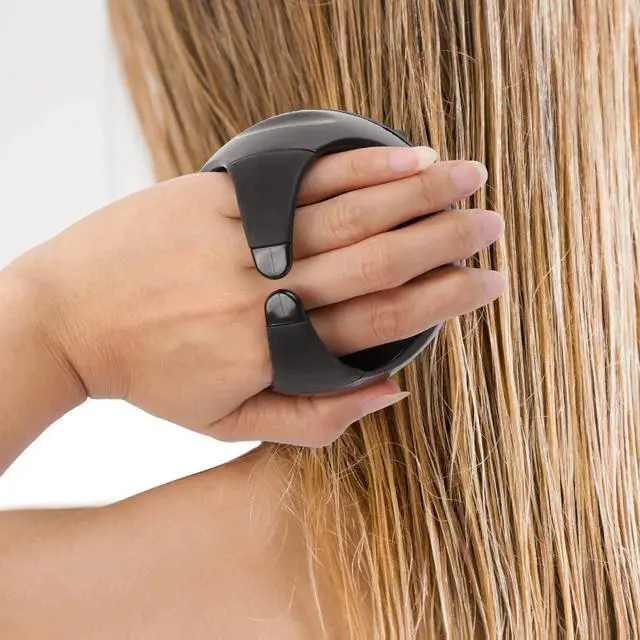 Alt view image 7 of 7 - BTYMS Silicone Scalp Scrubber Shampoo Brush with Extra Long Bristles, Hair Scalp Massager Scalp Brush for Hair Growth & Dandruff Removal - Black