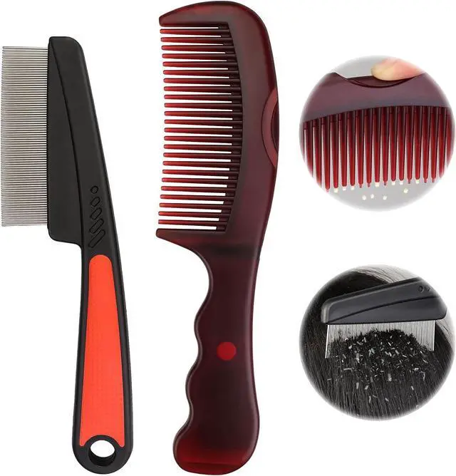 Main image of Dandruff Comb, 2 Pcs Scalp Sweep Detoxing Hair brush Set for Dandruff Removal, Scalp Build Up Remover and Stainless Steel Fine Tooth Comb for Scalp Massage Combs