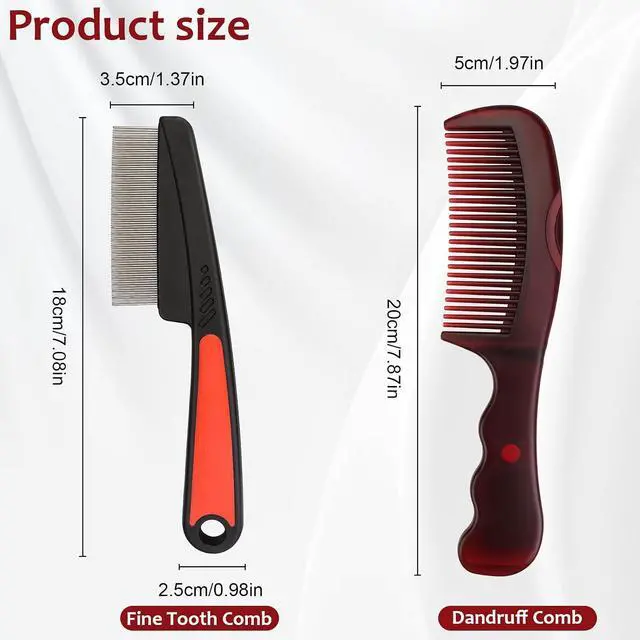 Alt view image 5 of 7 - Dandruff Comb, 2 Pcs Scalp Sweep Detoxing Hair brush Set for Dandruff Removal, Scalp Build Up Remover and Stainless Steel Fine Tooth Comb for Scalp Massage Combs