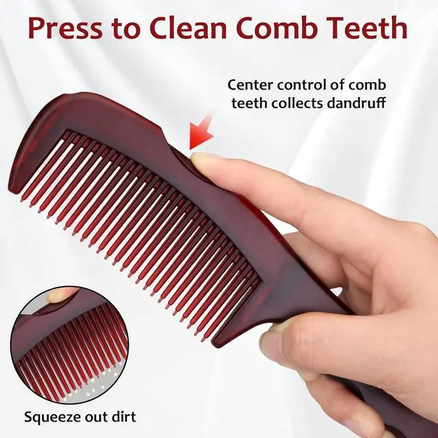 Alt view image 6 of 7 - Dandruff Comb, 2 Pcs Scalp Sweep Detoxing Hair brush Set for Dandruff Removal, Scalp Build Up Remover and Stainless Steel Fine Tooth Comb for Scalp Massage Combs