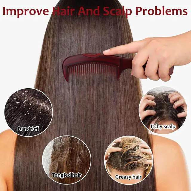 Alt view image 4 of 7 - Dandruff Comb, 2 Pcs Scalp Sweep Detoxing Hair brush Set for Dandruff Removal, Scalp Build Up Remover and Stainless Steel Fine Tooth Comb for Scalp Massage Combs