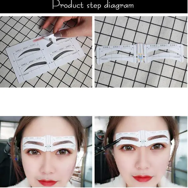 Alt view image 6 of 7 - Eyebrow Stencils Kit 34 Pieces Eyebrow Shaping Tool Eyebrow Grooming Kit, Includes 2 Sheets Christmas Self Adhesive Face Gems