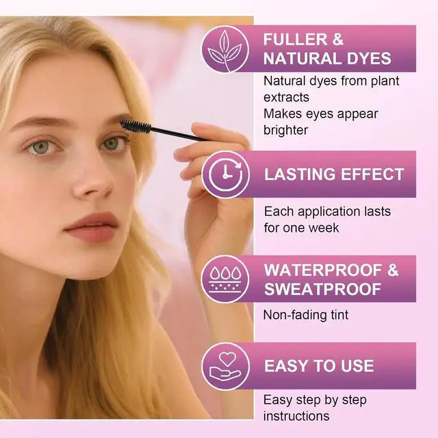 Alt view image 4 of 7 - Eyelash & Eyebrow Color Kit, Professional Instant Black Lash & Brow Color Kit, Eye Lash & Eye brow Coloring Set with Natural Bushy Results, Easy to Use & Salon at Home 7ml (Black)