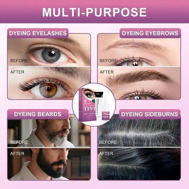 Alt view image 2 of 7 - Eyelash & Eyebrow Color Kit, Professional Instant Black Lash & Brow Color Kit, Eye Lash & Eye brow Coloring Set with Natural Bushy Results, Easy to Use & Salon at Home 7ml (Black)