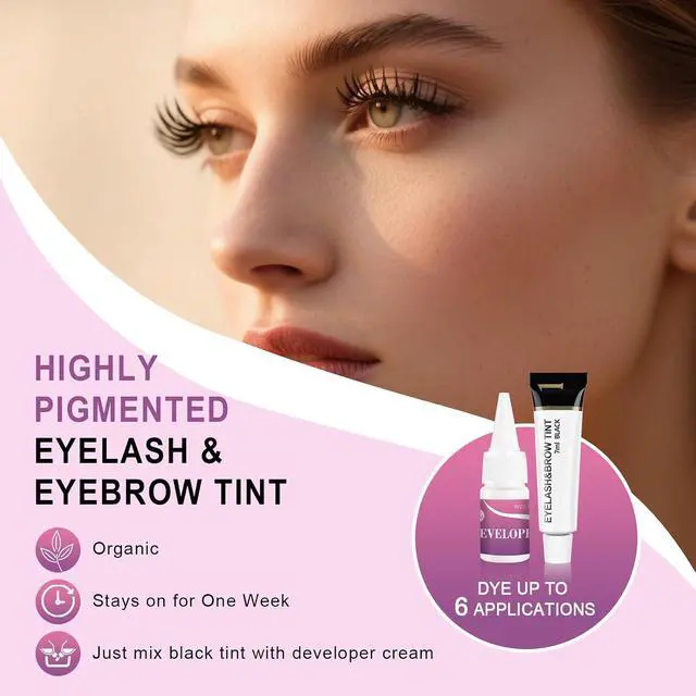 Alt view image 6 of 7 - Eyelash & Eyebrow Color Kit, Professional Instant Black Lash & Brow Color Kit, Eye Lash & Eye brow Coloring Set with Natural Bushy Results, Easy to Use & Salon at Home 7ml (Black)