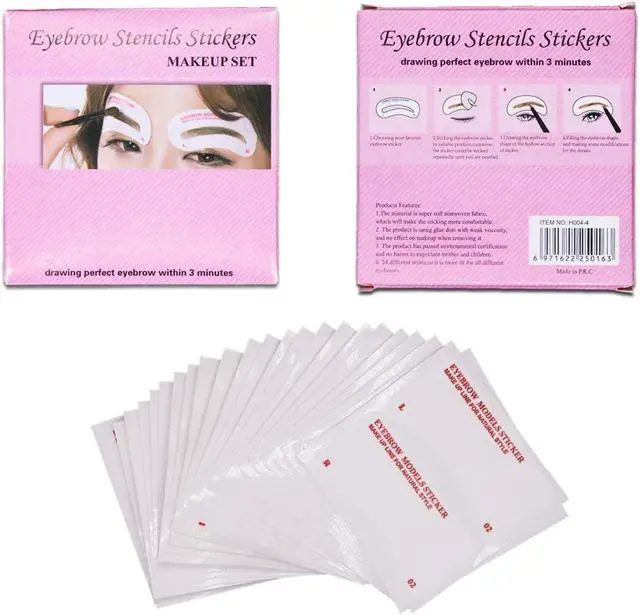 Alt view image 2 of 4 - 60 PCS Eyebrow Stencils 6 Styles Non-Woven Shaping Grooming Stencil Kit Eyebrow Drawing Guide Makeup Template DIY Tools For Beginners